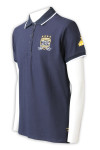 P1306 Customized Men's Short Sleeve Split Hem Polo T-shirt 5 Buttons Navy Event Staff Uniforms 