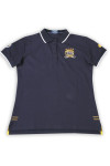 P1306 Customized Men's Short Sleeve Split Hem Polo T-shirt 5 Buttons Navy Event Staff Uniforms 