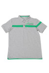 P1310 Design Men's Chest Striped Color Block Matching Embroidery Logo Light Grey with Green Stripes Sports Polo Tee 