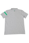 P1310 Design Men's Chest Striped Color Block Matching Embroidery Logo Light Grey with Green Stripes Sports Polo Tee 