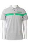 P1310 Design Men's Chest Striped Color Block Matching Embroidery Logo Light Grey with Green Stripes Sports Polo Tee 