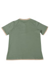 P1312 Develop Loose Round Neck T-shirt Dark Sea Green Short Sleeve Team Shirts with Contrast Trims