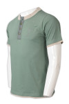 P1312 Develop Loose Round Neck T-shirt Dark Sea Green Short Sleeve Team Shirts with Contrast Trims