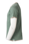 P1312 Develop Loose Round Neck T-shirt Dark Sea Green Short Sleeve Team Shirts with Contrast Trims