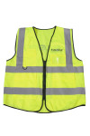 D340 Customized Reflective Industrial Uniform Zipper Printing Yellow Reflectorized Fitted Safety Vest