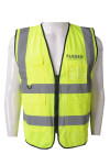 D340 Customized Reflective Industrial Uniform Zipper Printing Yellow Reflectorized Fitted Safety Vest