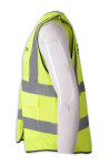 D340 Customized Reflective Industrial Uniform Zipper Printing Yellow Reflectorized Fitted Safety Vest