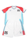 WTV178 Custom-made Soccer Jerseys Men's Football Training Kit White Tee and Shorts Set