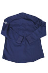 SE064 Custom-Made Men's Long-sleeved Security Guard Uniforms Royal Blue Collared Shirt with Shoulder Straps 