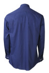 SE064 Custom-Made Men's Long-sleeved Security Guard Uniforms Royal Blue Collared Shirt with Shoulder Straps 