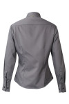 R332 Custom-made Professional Grey Women's Long Sleeve Shirt with Contrast Fluorescent Yellow Front Placket