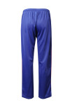 U369 Design Your Own Sports Pants with Contrast Side Stripe Blue Track Pants with Golden Red Stripes Lightweight Joggers