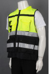 iG-BD-CN-105 Customized Stitching Color Zipper with Multi-Pockets Industrial Uniform Zip Up Hi Vis Reflective Vest