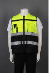 iG-BD-CN-105 Customized Stitching Color Zipper with Multi-Pockets Industrial Uniform Zip Up Hi Vis Reflective Vest