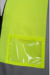 iG-BD-CN-104 Class 2 Zip Up Hi Vis Fluorescent Yellow V-Neck Zipper Large-Capacity Pockets Reflective Zippered Safety Vest 