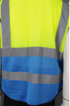 IG-BD-CN-101 Fluorescent Yellow Against Blue Breathable Large-Capacity Pockets Industrial Uniform Reflective Vest Two Tone Hi Vis Vest