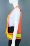 IG-BD-CN-096 LED Iights Adjustable Velcro Fluorescent Yellow Industrial Uniform  Reflective Vest 