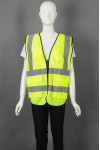 IG-BD-CN-092 Fluorescent Yellow V-neck Zipper Industrial uniform Reflective Vest Colored Safety Vests