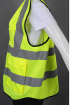 IG-BD-CN-092 Fluorescent Yellow V-neck Zipper Industrial uniform Reflective Vest Colored Safety Vests