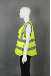 IG-BD-CN-092 Fluorescent Yellow V-neck Zipper Industrial uniform Reflective Vest Colored Safety Vests