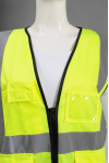 IG-BD-CN-092 Fluorescent Yellow V-neck Zipper Industrial uniform Reflective Vest Colored Safety Vests