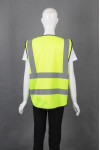 IG-BD-CN-092 Fluorescent Yellow V-neck Zipper Industrial uniform Reflective Vest Colored Safety Vests