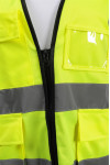 IG-BD-CN-092 Fluorescent Yellow V-neck Zipper Industrial uniform Reflective Vest Colored Safety Vests