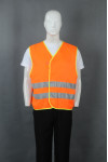 IG-BD-CN-076 Orange Velcro Jacket Safety Industrial Uniforms Reflective Vest Printed Hi Vis Vests