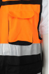 IG-BD-CN-074 Orange Hit Black Stitching Color Zip Coat Industrial Uniform Reflective Vest Multi Pocket Padded Hi Visibility FR Insulated Vest 
