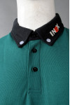 P1281 Manufactured Green Male Contrast Color Shoulder Machine Collar Plus Button Polo-Shirt