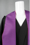 CHR018 Custom-made Black Pastoral Clergy Robes and Purple Stoles 