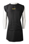 AP167 Personalised Apron with Embroidered Employee Name Black Kitchen Apron with Back Straps