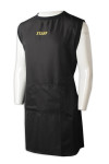 AP167 Personalised Apron with Embroidered Employee Name Black Kitchen Apron with Back Straps