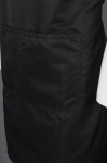 AP167 Personalised Apron with Embroidered Employee Name Black Kitchen Apron with Back Straps