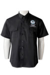 R331 Professional Custom-made Black Embroidered Short Sleeve Cleaning Shirts