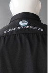 R331 Professional Custom-made Black Embroidered Short Sleeve Cleaning Shirts