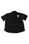 R331 Professional Custom-made Black Embroidered Short Sleeve Cleaning Shirts