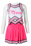 CH206 Custom Sleeveless Cheerleading Print LOGO Pleated Skirt 2 Piece Girl Cheerleader Outfit