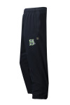 U363 Custom Design Black Track Pants with Elastic Waistband White Drawstring Zipper Cuffs Unisex Sport Pants