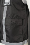 D332 Customized Car Repair Security Zipper Type Metal Buckle Business Card Holder Reflective Vest Black Hi Vis Vest
