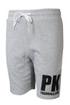 U370 Custom Gray Elastic Waist Drawstring Silkscreen Logo Sport Pants Athletic Shorts