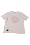 T1046 Order Online  A Pink Printed LOGO Round Neck T-shirt