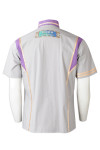 R339 Manufactured Short Sleeves With Zipper Design and Contrasting Gold Webbing Contrasting Collar Embroidery Shirts