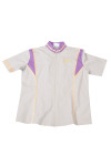 R339 Manufactured Short Sleeves With Zipper Design and Contrasting Gold Webbing Contrasting Collar Embroidery Shirts