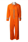 D327 Manufacturing Workers Jumpsuit Uniform With Elastic Waist Orange Industrial Uniform Arc Flash Coveralls