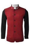 HL005 Personalized Work Hotel Uniform Contrast Sleeve Dri Fit Shirt in Maroon and Black