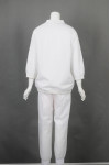 IG-BD-CN-175 Bespoke White Long-sleeved Sports Suit Unisex 2 Piece Running Jacket & Pants Set  