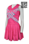 CH155 Custom Design Cheerleading Sleeveless V-neck Top and Skirt Fashion Cheer Leader Costume Wear for Women Girls Infant in Pink 