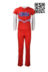 CH154 Tailor-made Red Cheer Wear for Men Cheerleading Gear Short Sleeve Top and Pants for Boys    