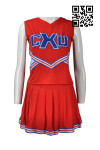 CH153 Bulk Order Classic Cheerleading Suit for Women Red Sleeveless Top and Skirt Cheer Uniforms